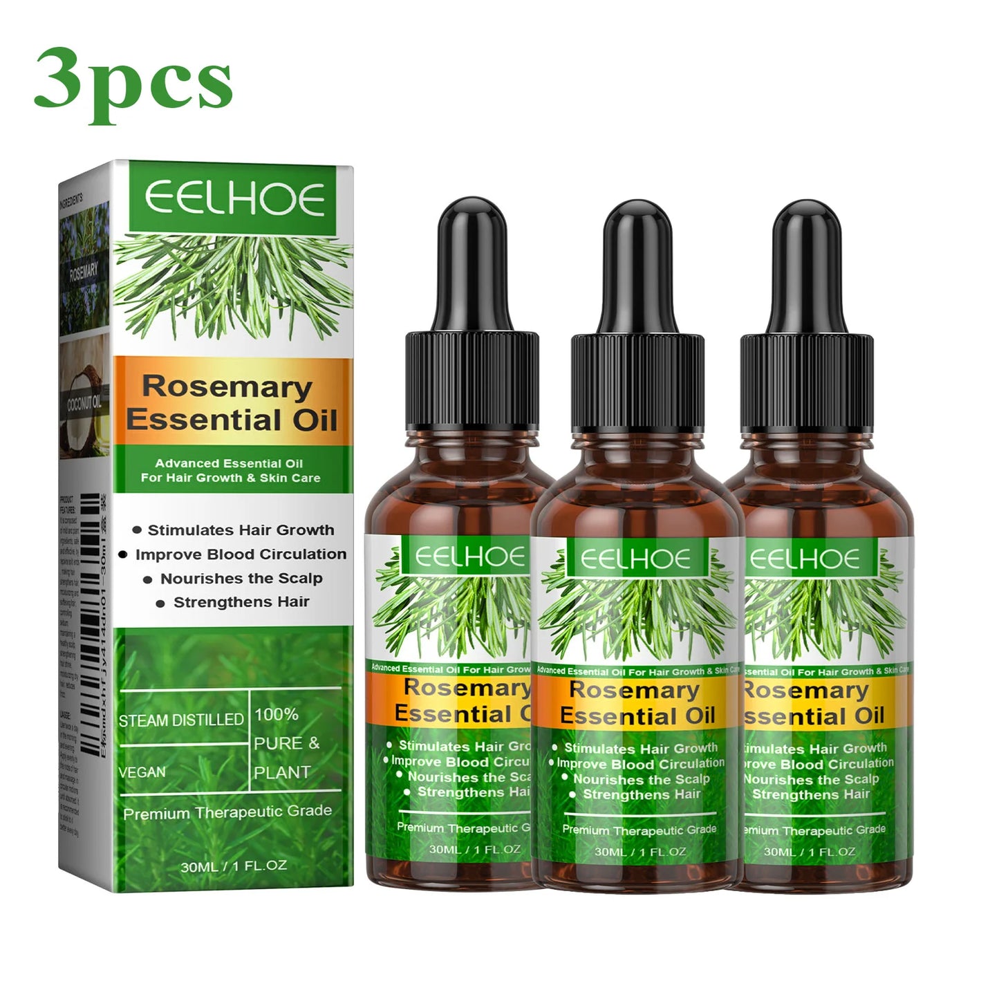 Hair Growth Serum Fast Growing Hair Care Set Essential Oil Dense Regrowth Rosemary Hair Promoting Regeneration for Women Men
