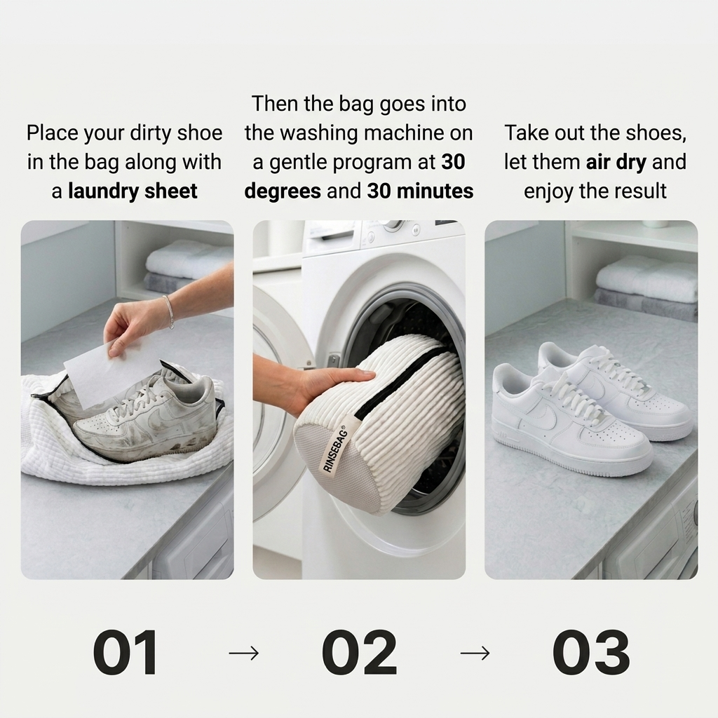 Rinsebag® — Clean Shoes in 30 Minutes. Just Zip, Wash & Done.